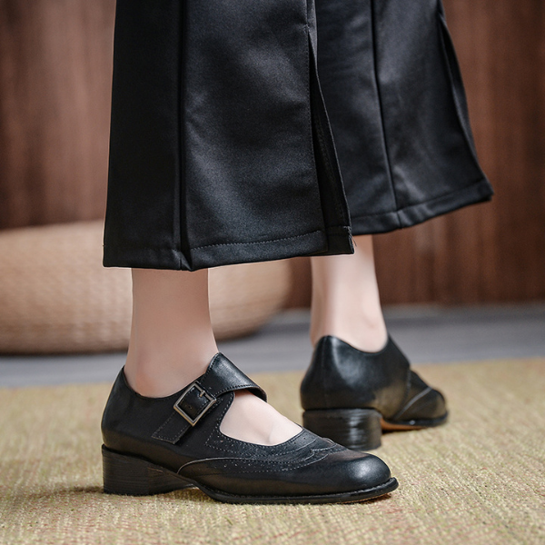 【2color】アッパーベルトレトロレザーシューズ AU-161