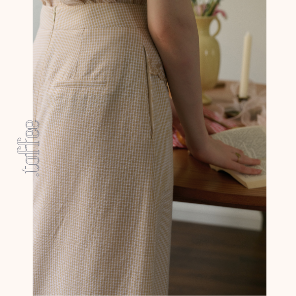 レトロ調ハイウエストAラインロングスカート Z00783