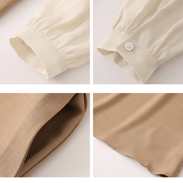 【3color】フェイクツーピース パールエッジワンピース X-424