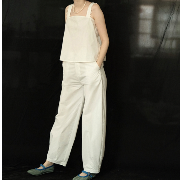 【2color】シンプルレースキャミソール&ロングパンツのセットアップ Z00204