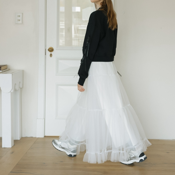 ラウンドネックリボンスウェットシャツ Z00138