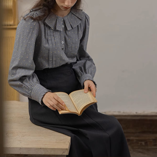 【2pattern】フリル&プリーツディテールブラウス《Z00860》