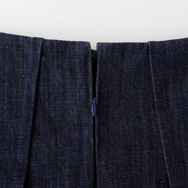 ポケット付きロングデニムプリーツスカート 《Z00732》