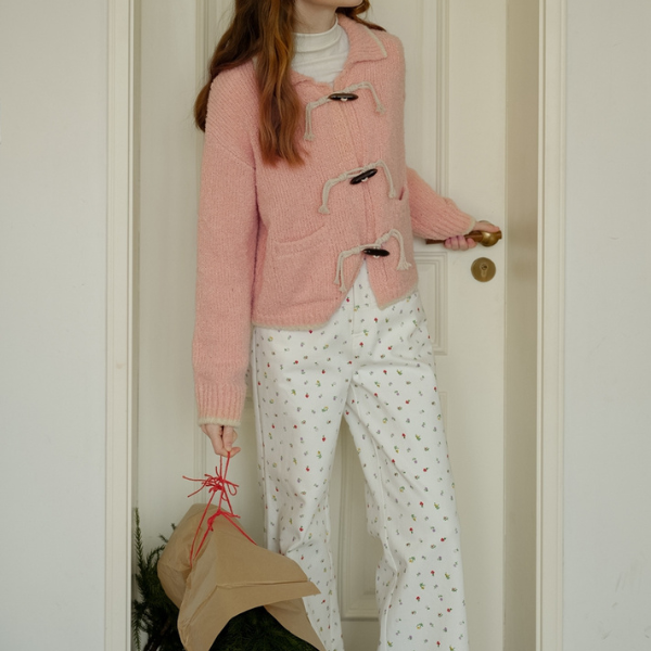 小花柄ワイドレッグカジュアルパンツ Z00017