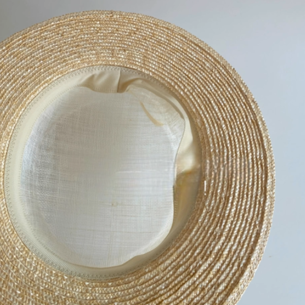 リボン装飾つば広ストローハット《Z00959》