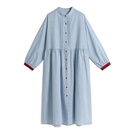 【2color】ギンガムチェックシャツワンピース Z00584