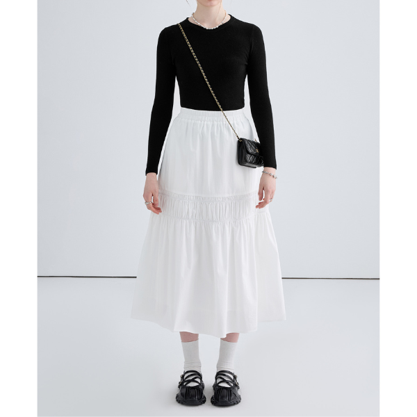 ハイウエストAラインロングスカート Z00032