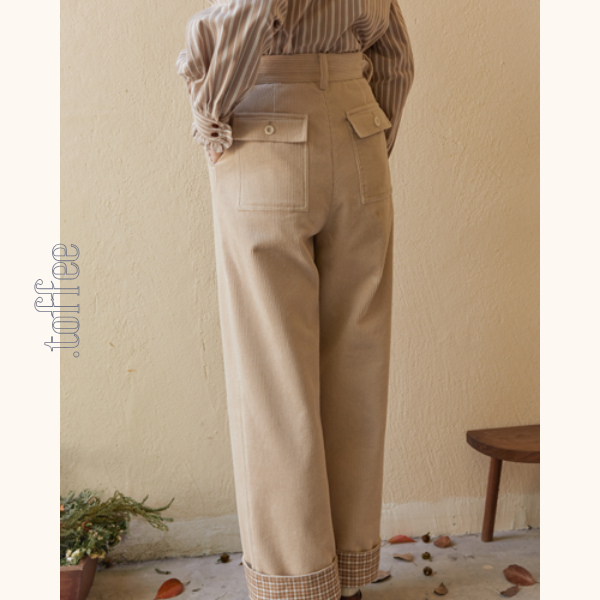 【2color】ハイウエストコーデュロイパンツ Z00523