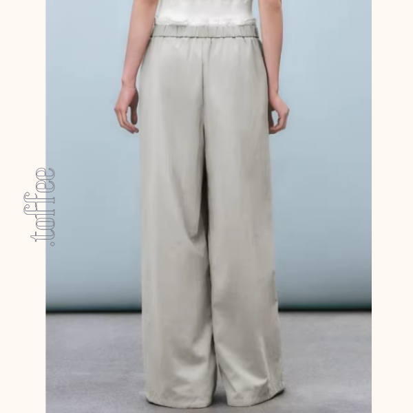 【5color】レースウエストワイドパンツ Z00410