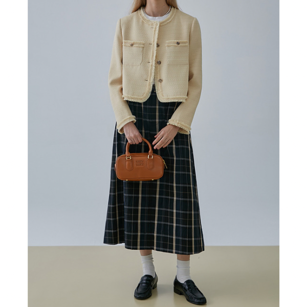 Aラインチェックスカート X-365