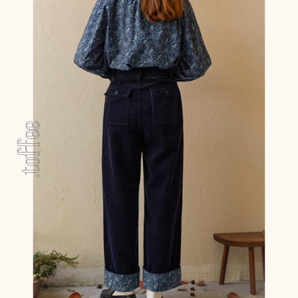 【2color】ハイウエストコーデュロイパンツ Z00523