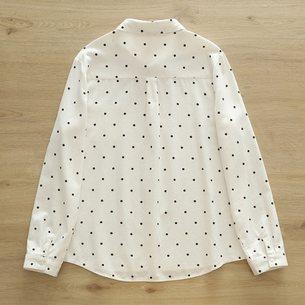 【6color】ドット柄ポロカラーボタンダウンシャツ 《Z00725》