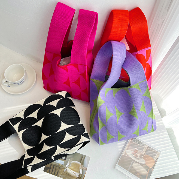 【4color】ビッグドットニットバッグX-491