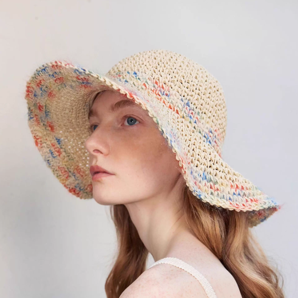 カラフルブリムストローハット《Z01024》