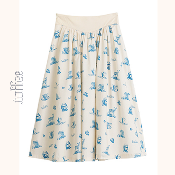 カントリー風アニマルプリント半袖シャツ&ミドル丈スカートのセットアップ 《Z00751》