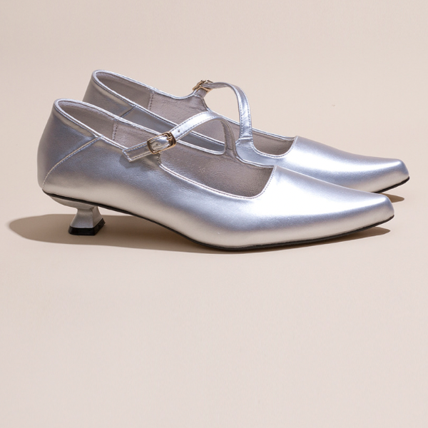 【4color】ポインテッドトゥバンドパンプス w-045