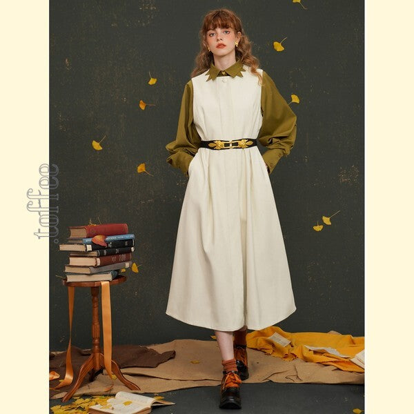 【2color】立体アートを纏う:キツネボタンの折り紙ブラウス C0174