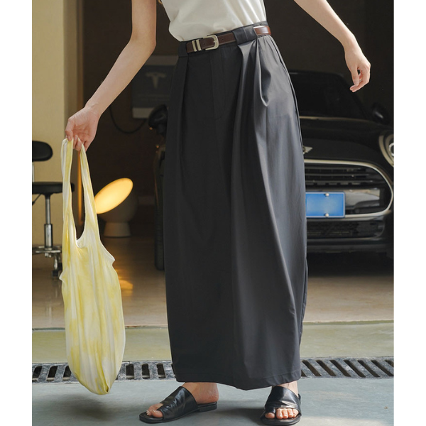 ハイウエストドレープロングスカート Z00196