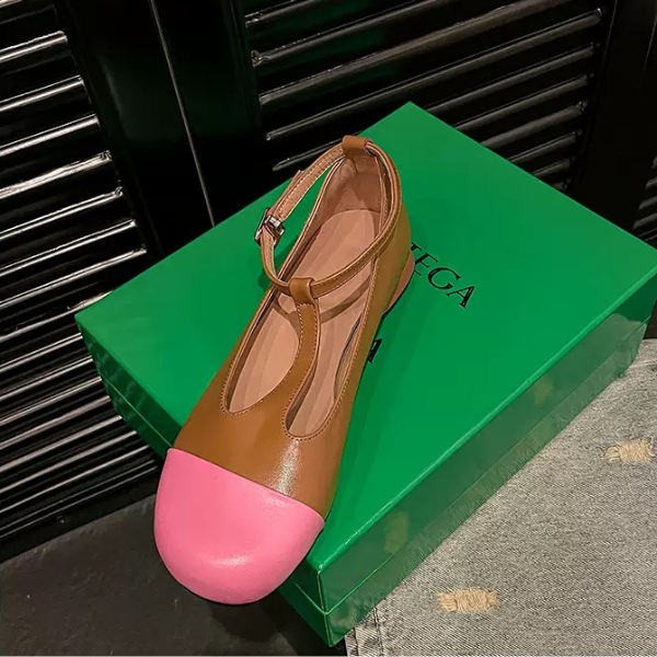 【4color】メリージェーンバイカラーレザーシューズ Z00236