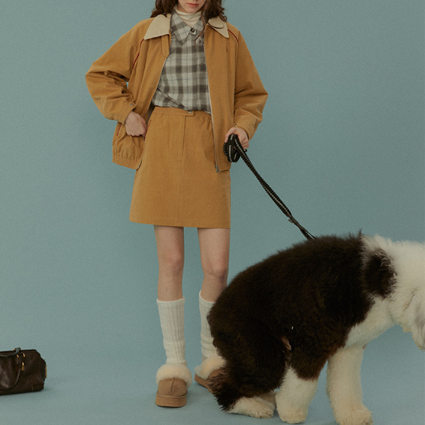 ジップジャケット&ショート丈スカートのセットアップ Z00065