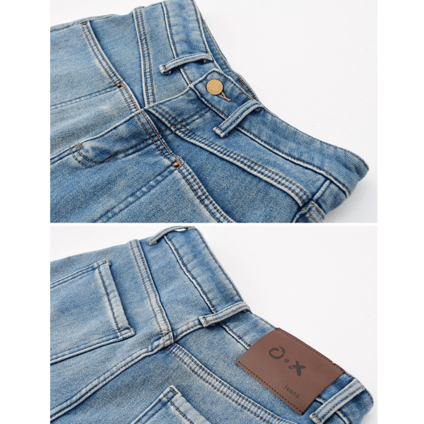 【2color】ハイウエストカジュアルストレートジーンズ X-482