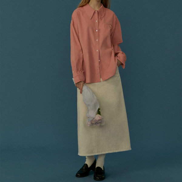 フリンジ付きAラインミモレ丈スカート Z00068