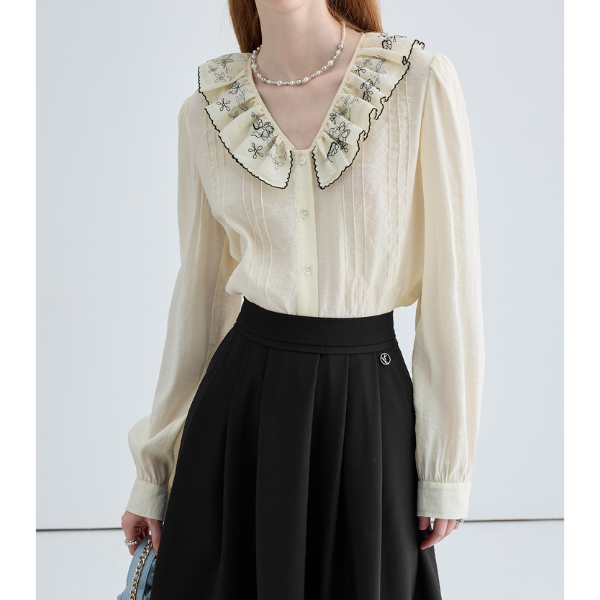 ドールカラーフレンチレースブラウス Z00029