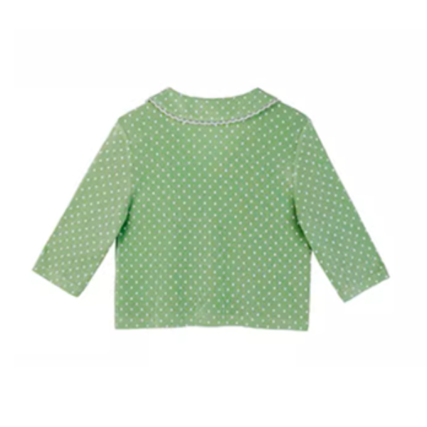 【2color】レトロ可愛いドット柄クロップドニット《Z01050》