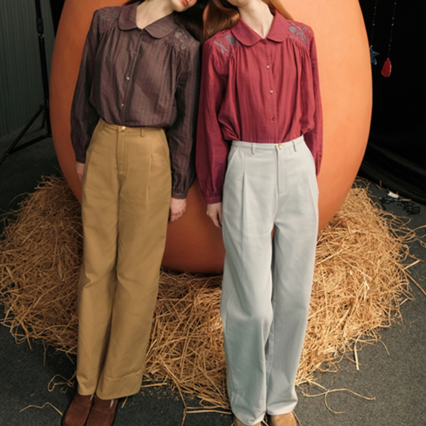 【2color】ルーズストライプカフパンツ Z00602