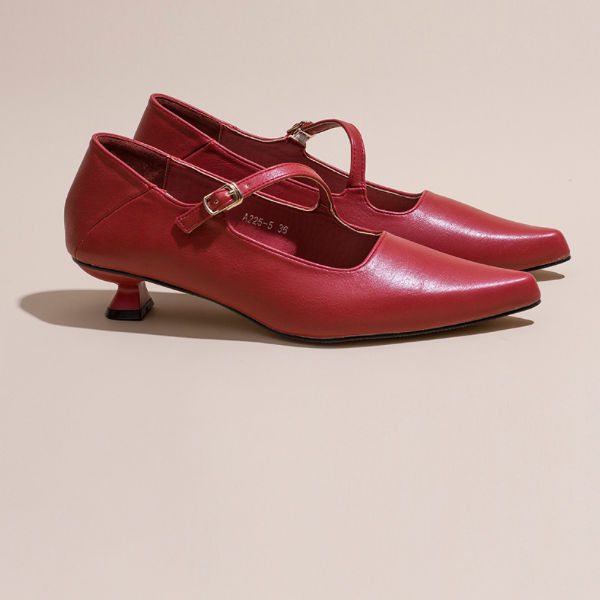 【4color】ポインテッドトゥバンドパンプス w-045