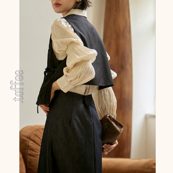 パフスリーブジャガードブラウス 《Z00808》