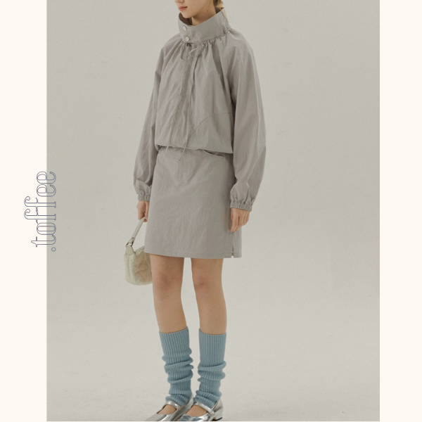 【2color】スタンドカラードロップショルダージャケット《Z00835》