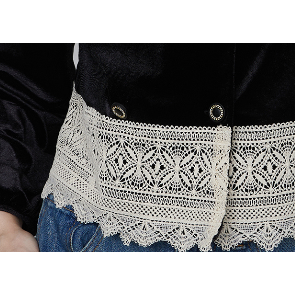 レースカラードッキングシャツ w-083