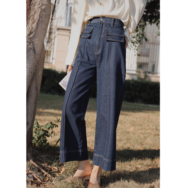 ダブルフラップワイドデニム w-151