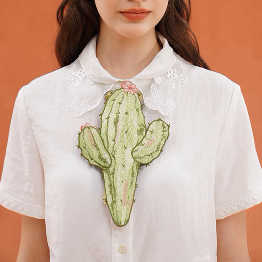 胸に咲くサボテンの記憶ネクタイ《C0222》