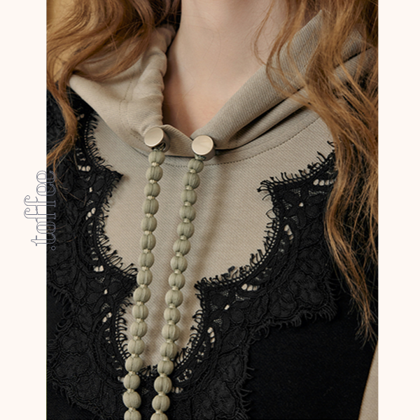 レイヤード風フード付きロングワンピース Z00532