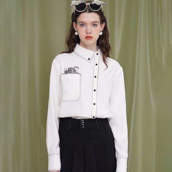 スワンエンブロイダリーシャツ W-171