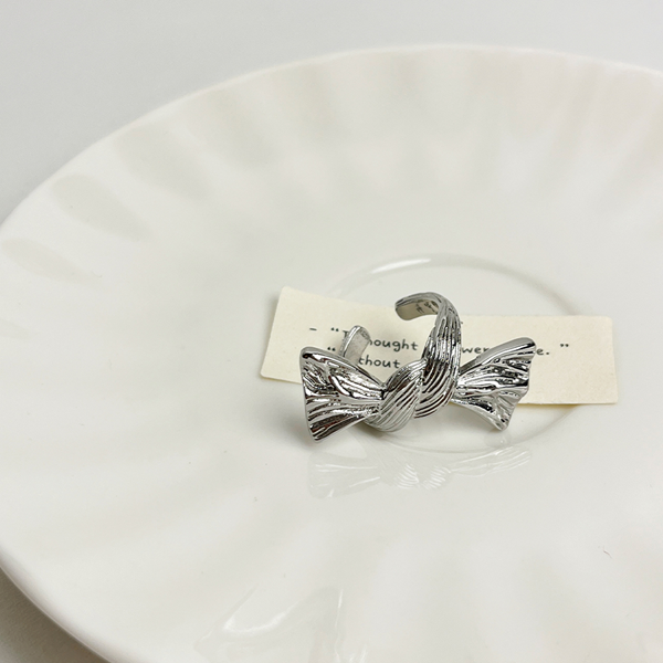 シルバーリボンブレスレット&リングの2点セット Z00406