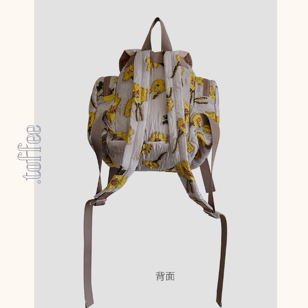 フラワーモチーフダブルジップ リュックサック《Z00937》