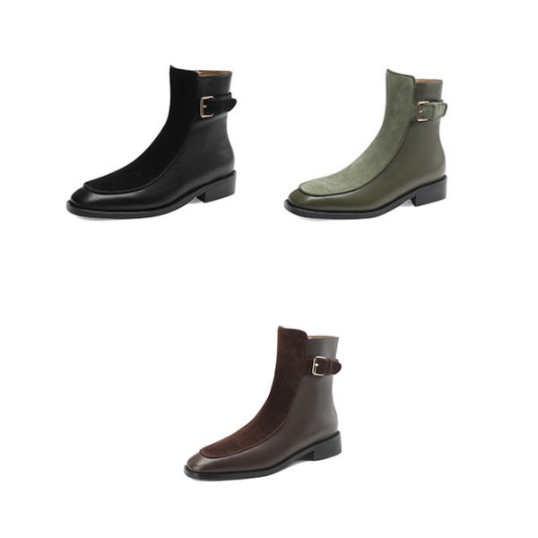 【3color】シームデザインベルテッドブーツ X-372