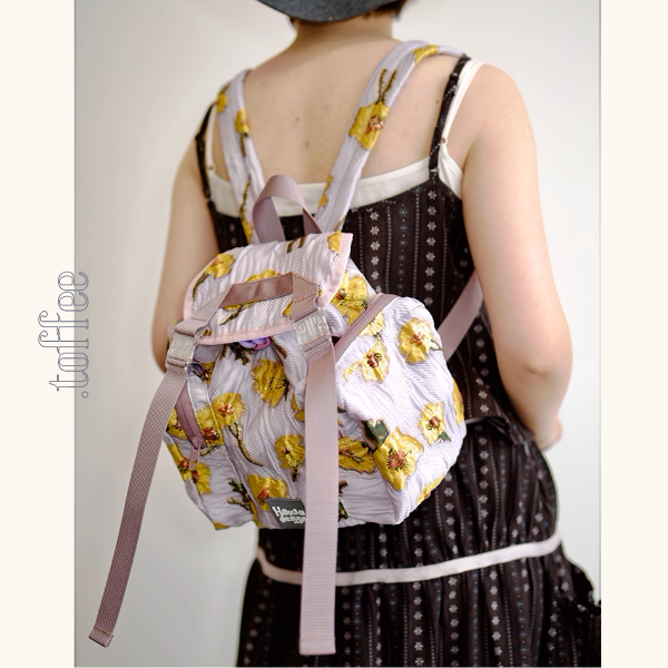 フラワーモチーフダブルジップ リュックサック《Z00937》