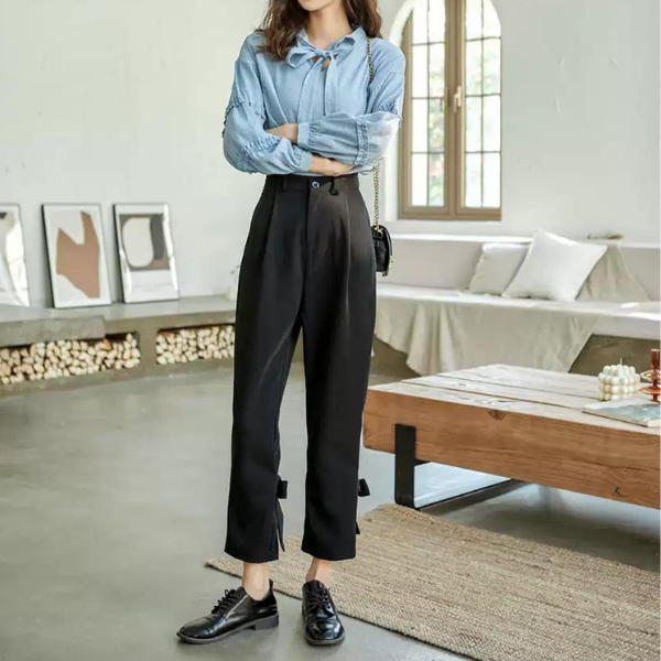 ハイウエストリボンパンツ X-054