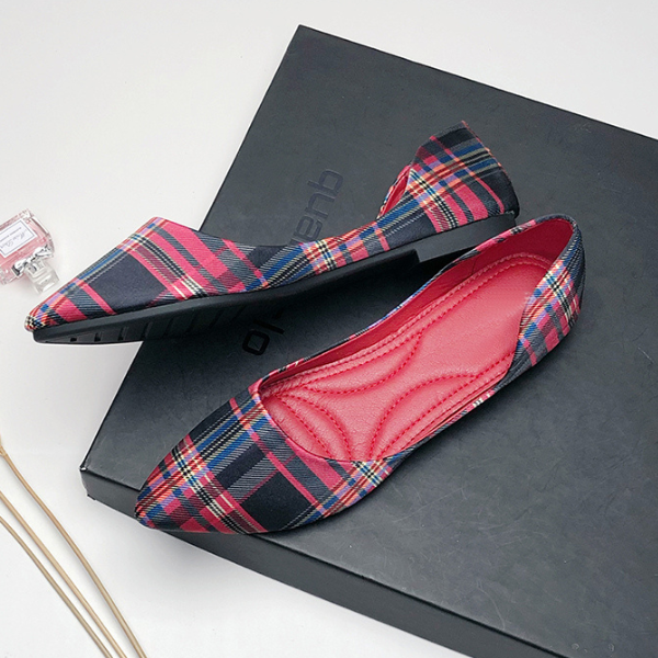 【3color】ポインテッドトゥチェッカーパンプス AU-316