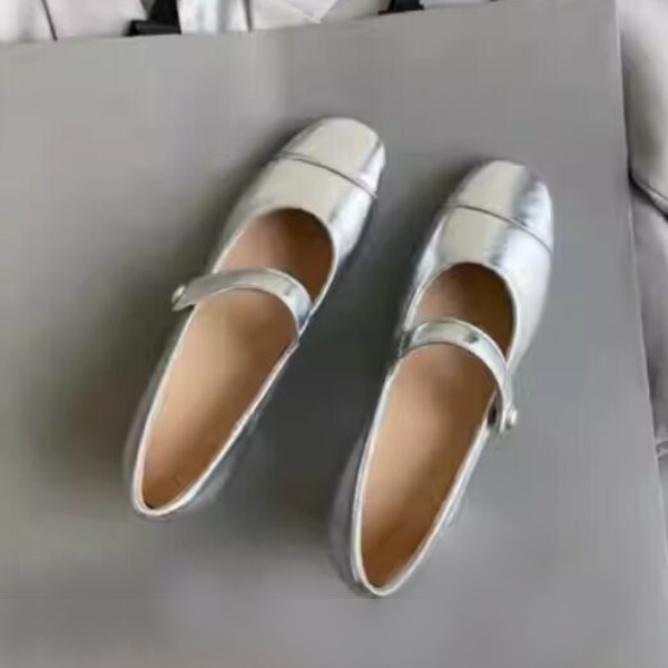 シルバーメリージェーンパンプス X1-005