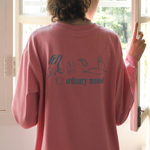 クルーネックプリントロングTシャツ Z00441