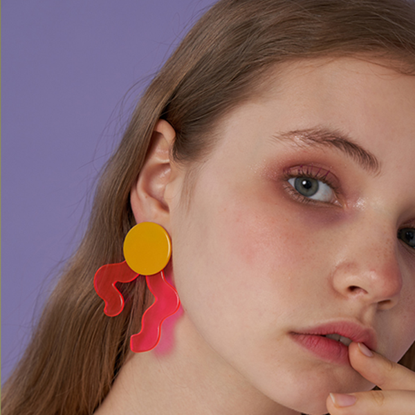 【3color】【2pattern】アーティスティックリボンモチーフイヤーアクセサリー 《Z00799》