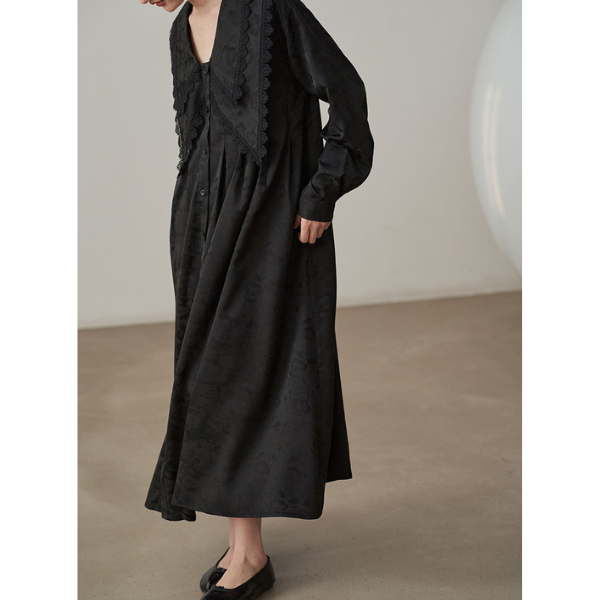 ビッグカラージャガードドレス X-068