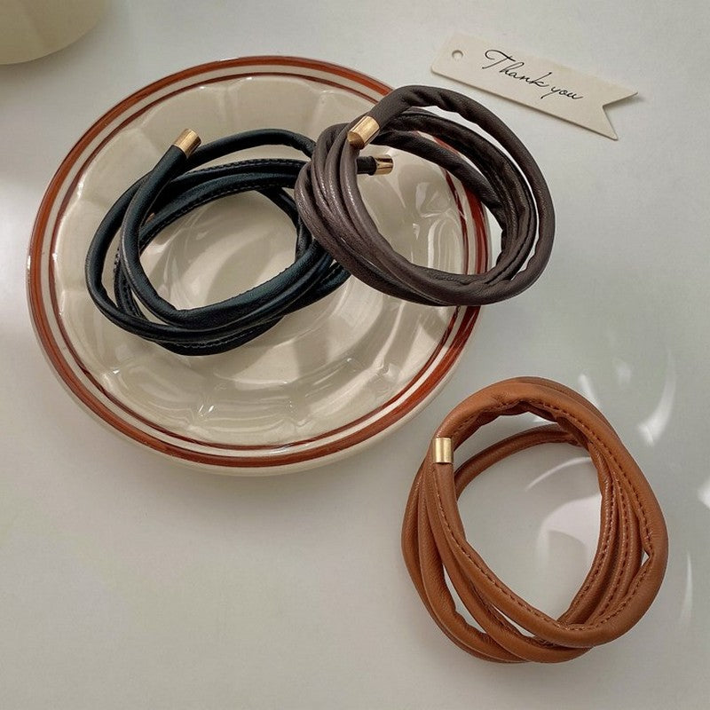 自由自在なレザー風ヘアアクセ  ac0002