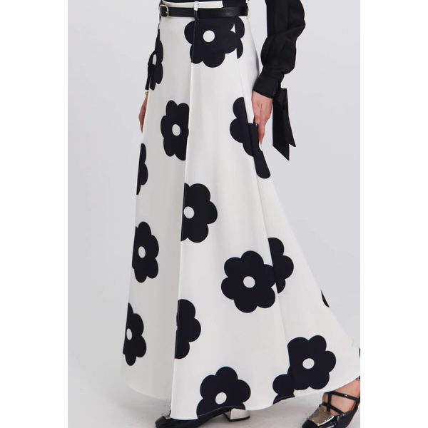 フラワープリントロングスカート Z00212