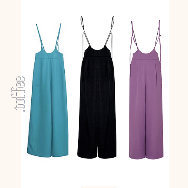 【3color】ハイウエストスリムサロペット 《Z00684》